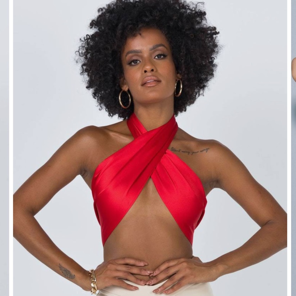 Princess Polly Saxon Red Tie Scarf Top